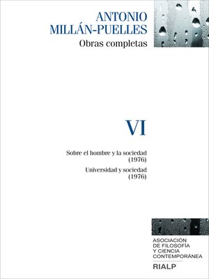 cover image of Millán-Puelles. VI. Obras completas